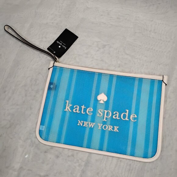 Kate Spade Handbags - Kate Spade Ella Striped Mesh Wristlet, NWT ✨Rare ✨